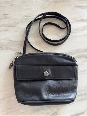 Lisa Jenks Vintage Black Leather Crossbody Bag